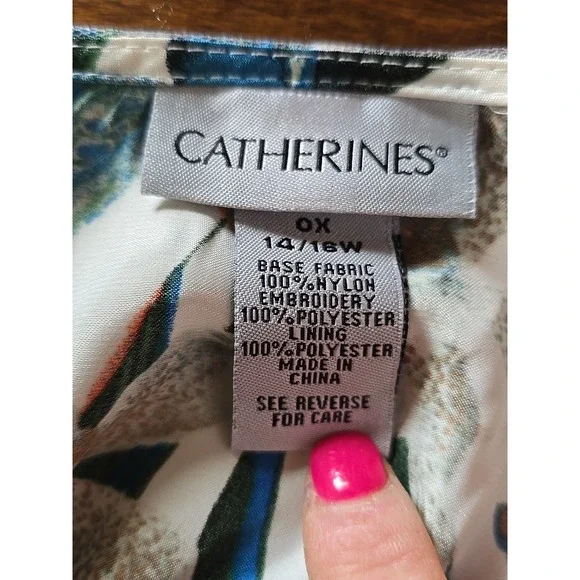 Catherines Floral Embroidered Mesh Maxi Dress 0X 14 16W - Picture 7 of 9